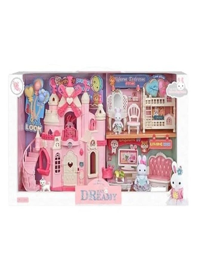 Jet Roy Bunny Big Castle Villa - Dessert House Playset with Living Room and Bedroom Accessories for Kids - Image 3
